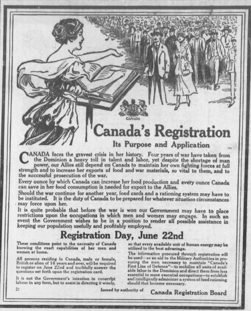 Recruitment ad for World War 1